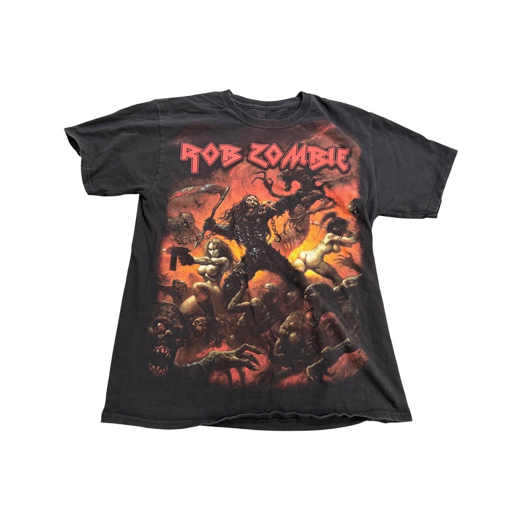 Rob Zombie T-Shirt Mens Medium Black  Venomous Rat Tour 2013 Graphic Tee